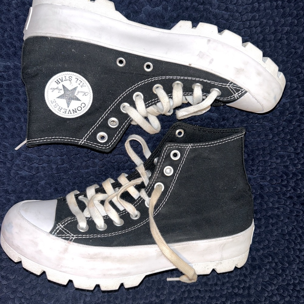 Black and White Platform Converse